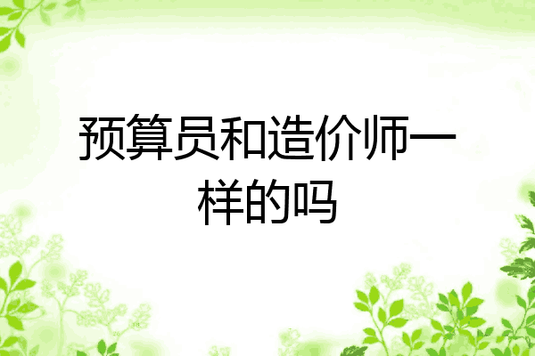 预算员和造价师一样的吗