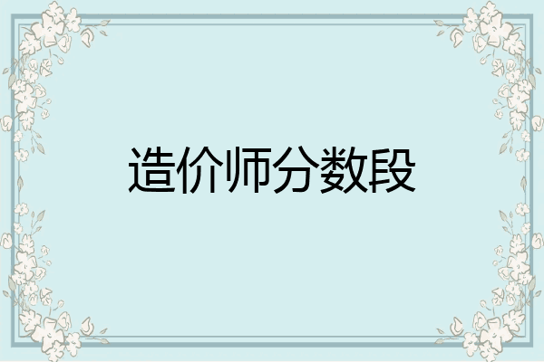 造价师分数段