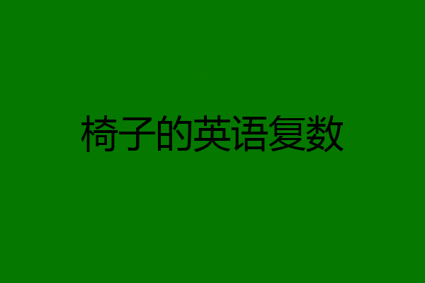 椅子的英语复数