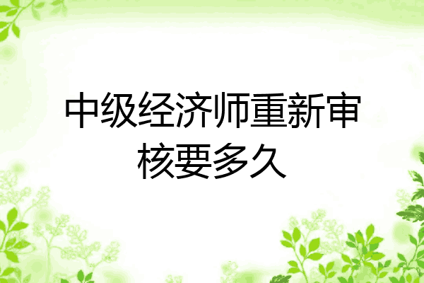 中级经济师重新审核要多久