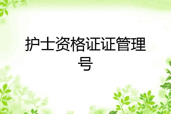 护士资格证证管理号