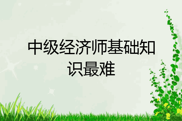 中级经济师基础知识最难