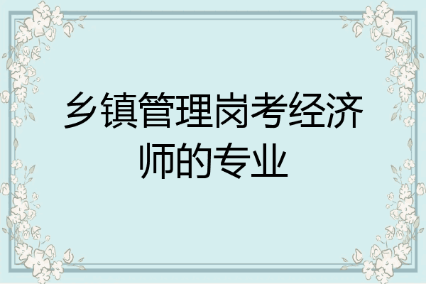 乡镇管理岗考经济师的专业