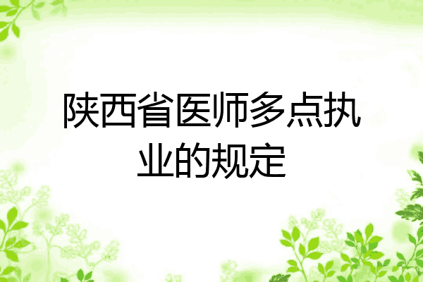 陕西省医师多点执业的规定