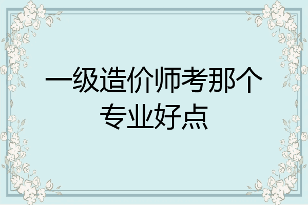 一级造价师考那个专业好点