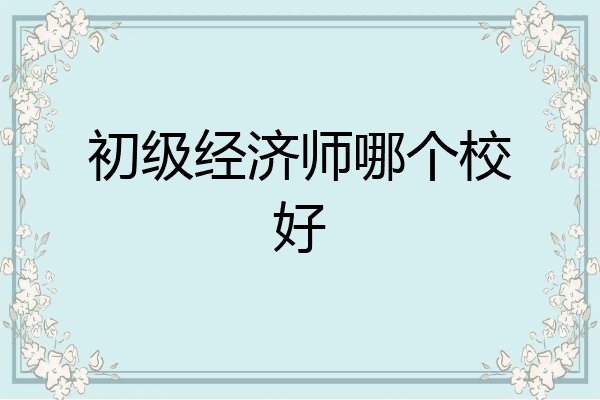 初级经济师哪个校好