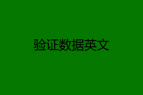 验证数据英文