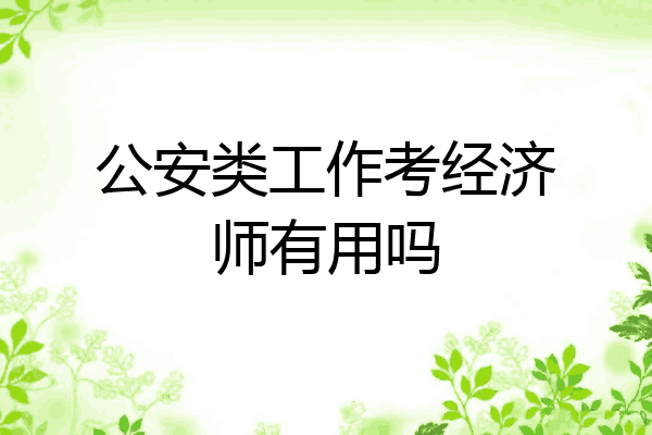 公安类工作考经济师有用吗