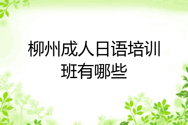 柳州成人日语培训班有哪些