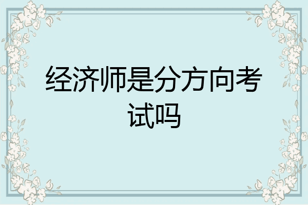 经济师是分方向考试吗