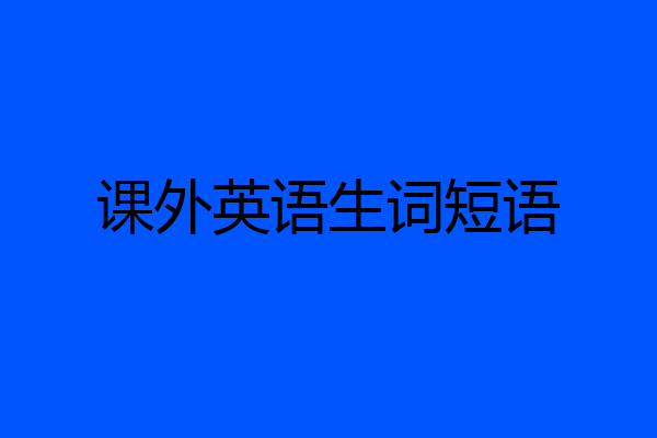 课外英语生词短语