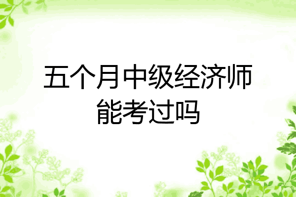 五个月中级经济师能考过吗