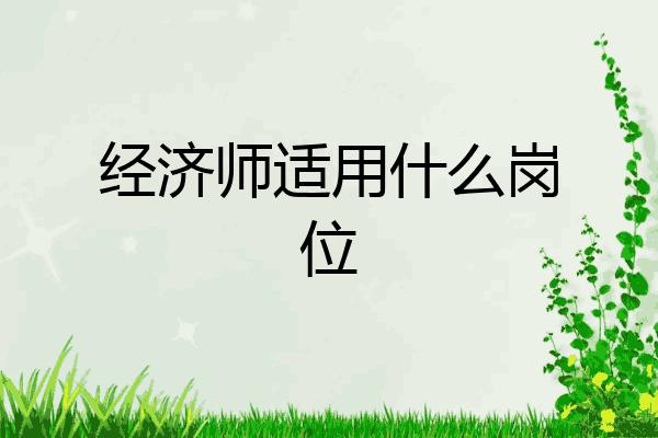 经济师适用什么岗位