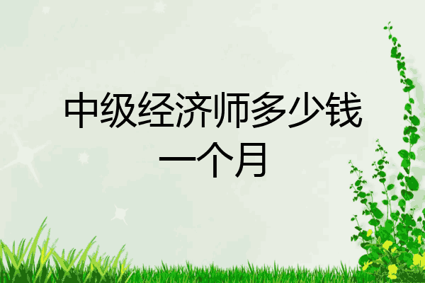 中级经济师多少钱一个月
