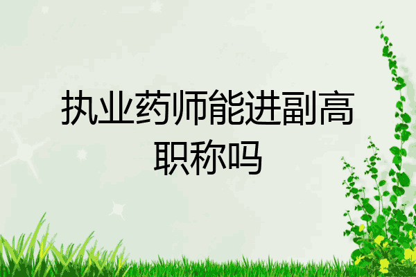 执业药师能进副高职称吗