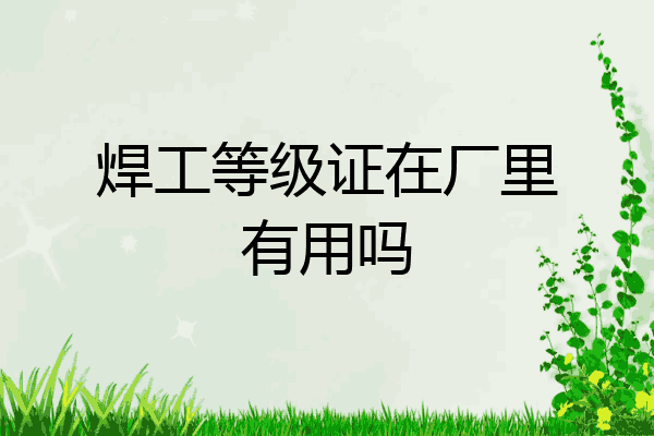 焊工等级证在厂里有用吗