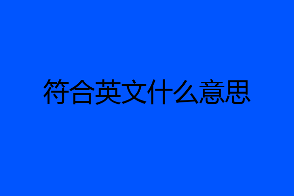 符合英文什么意思