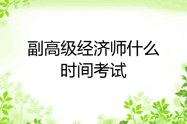 副高级经济师什么时间考试