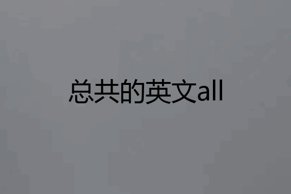 总共的英文all