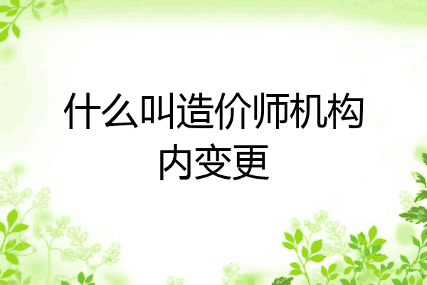什么叫造价师机构内变更