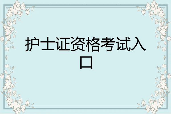 护士证资格考试入口