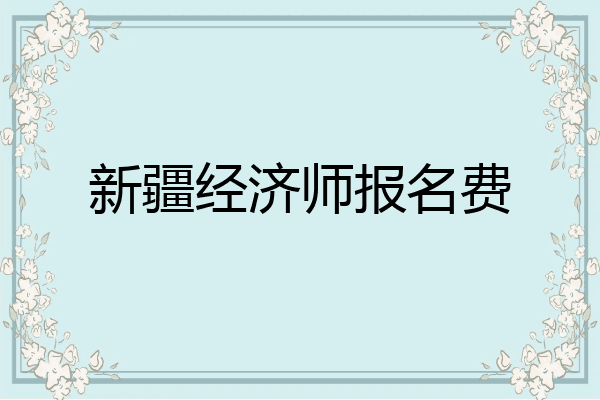 新疆经济师报名费