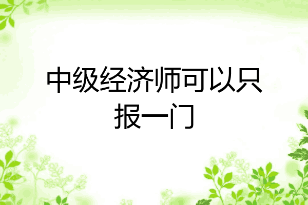 中级经济师可以只报一门