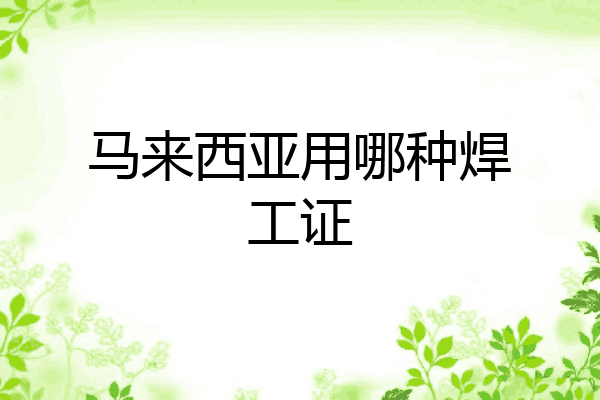 马来西亚用哪种焊工证