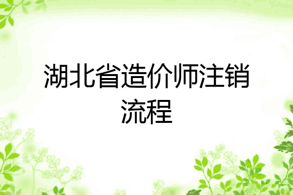 湖北省造价师注销流程