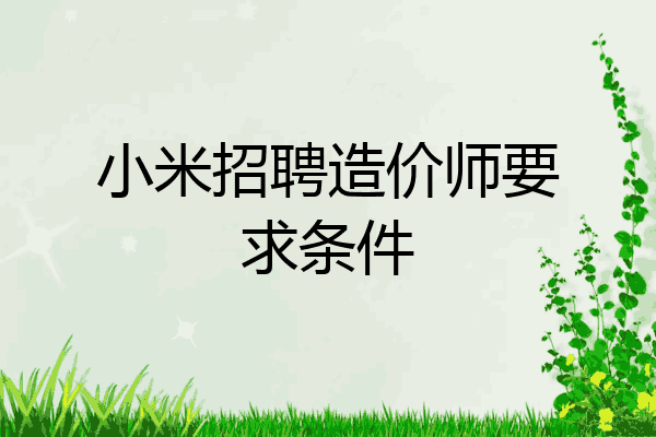小米招聘造价师要求条件