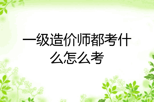一级造价师都考什么怎么考