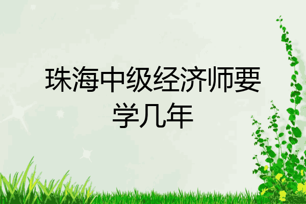 珠海中级经济师要学几年