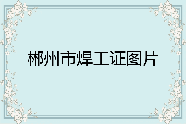 郴州市焊工证图片