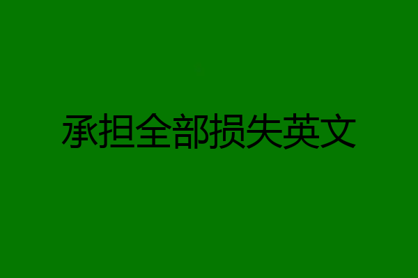 承担全部损失英文
