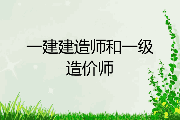 一建建造师和一级造价师