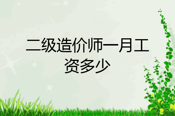 二级造价师一月工资多少