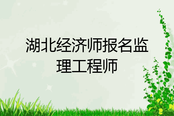 湖北经济师报名监理工程师