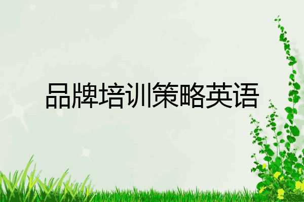 品牌培训策略英语