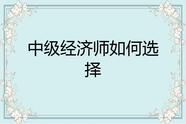 中级经济师如何选择