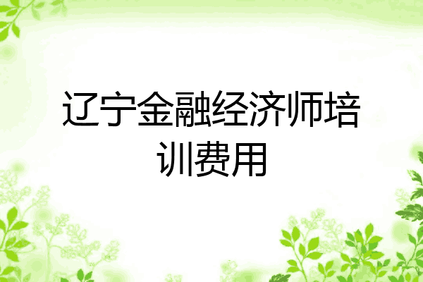 辽宁金融经济师培训费用