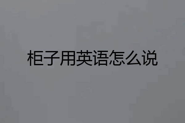 柜子用英语怎么说