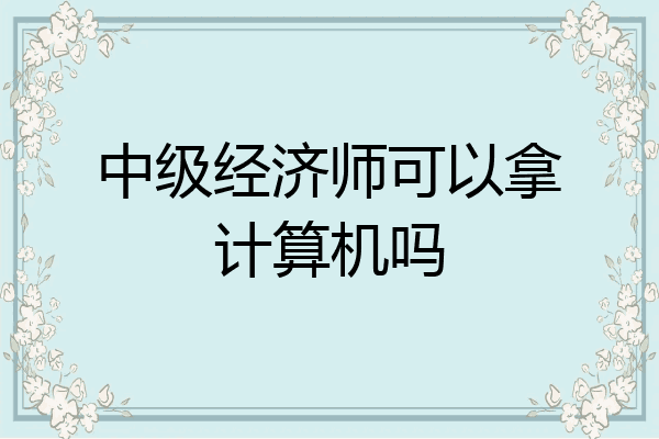 中级经济师可以拿计算机吗