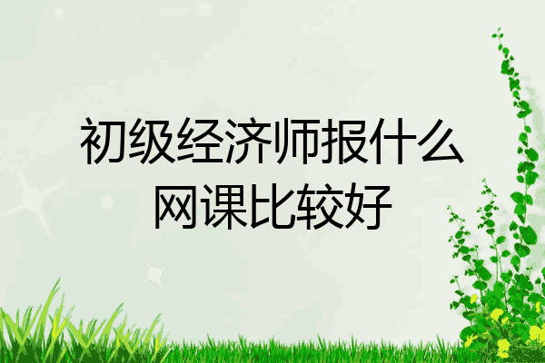 初级经济师报什么网课比较好