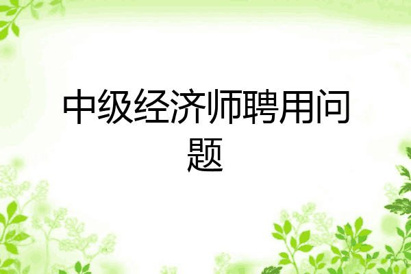 中级经济师聘用问题