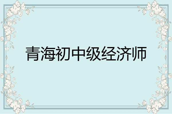 青海初中级经济师