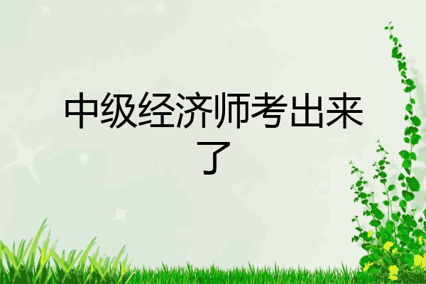 中级经济师考出来了