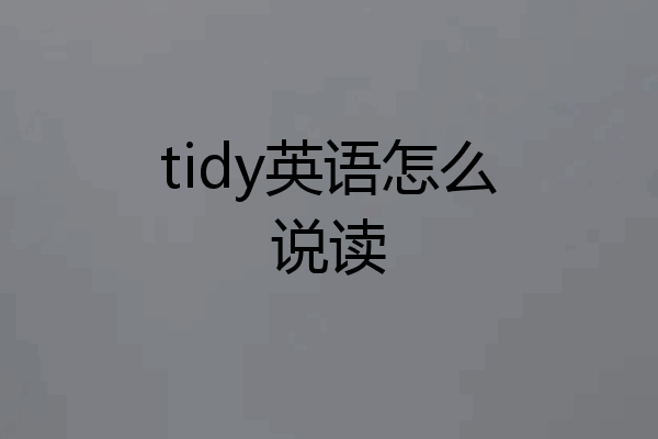 tidy英语怎么说读