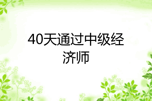 40天通过中级经济师