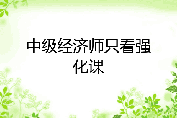 中级经济师只看强化课