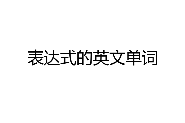 表达式的英文单词